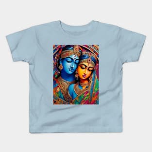 Lord Krishna & Radha Love Story Kids T-Shirt